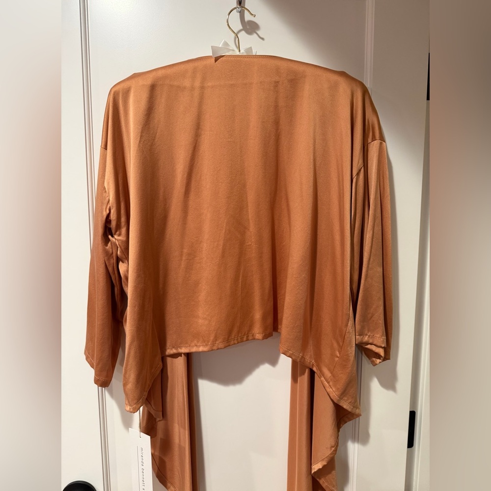 NWT MBS Wrap Top 100% Silk Charmeuse one size peach pink naturally dyed - Picture 6 of 12
